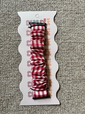 Andi Red and White Scrunchie Apple Watch Band